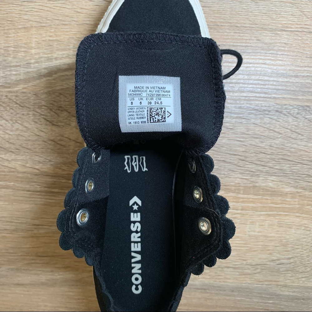 *SOLD* Converse Chuck Taylor All Star Platform Scalloped Ox Black Gold 563499C - Picture 5 of 6